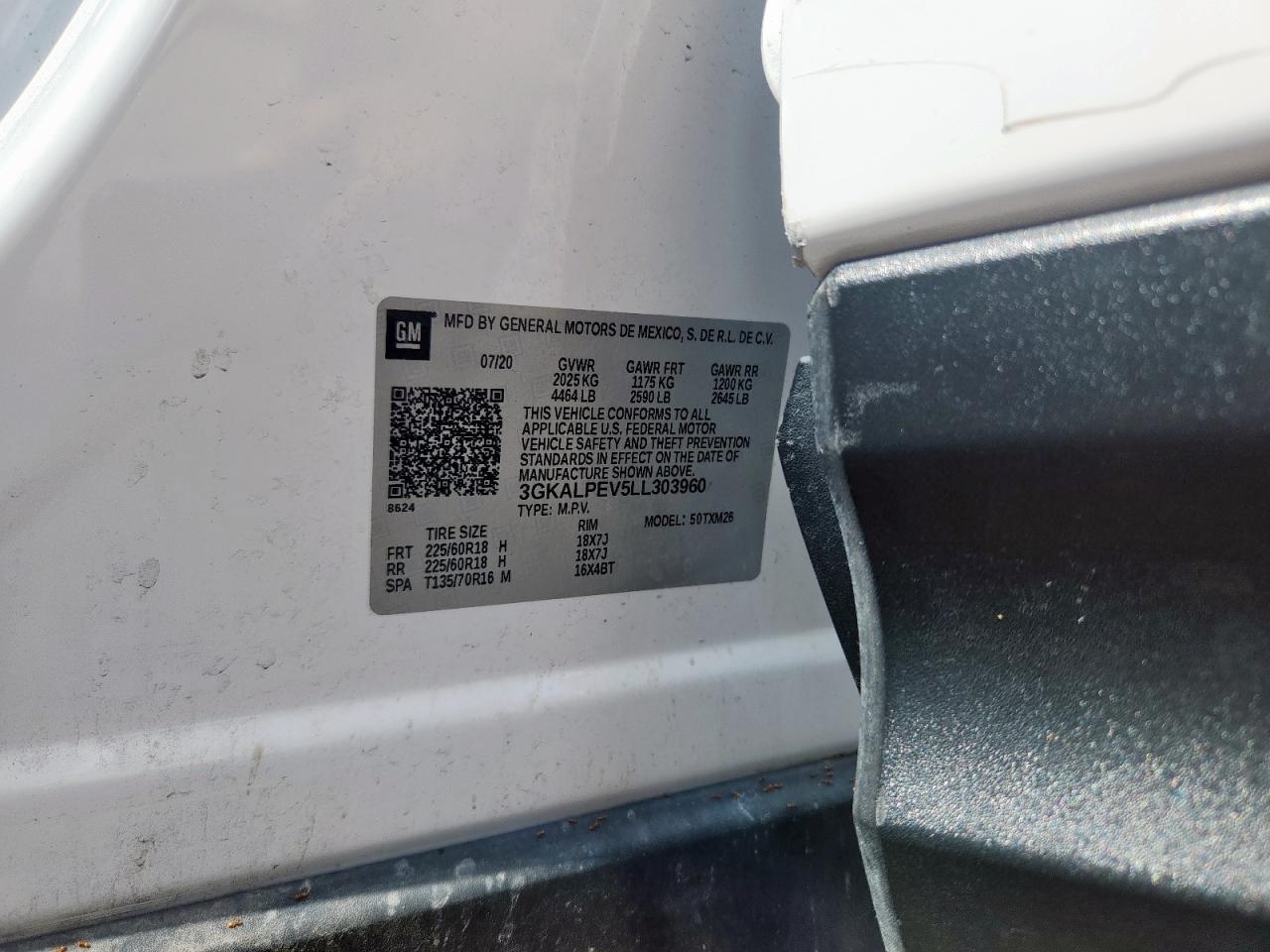 2020 GMC Terrain Slt VIN: 3GKALPEV5LL303960 Lot: 82326815