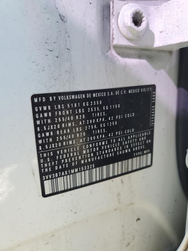 2021 Volkswagen Tiguan Se VIN: 3VV3B7AX1MM153325 Lot: 84423395