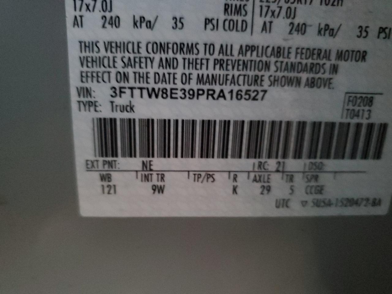 2023 Ford Maverick X VIN: 3FTTW8E39PRA16527 Lot: 87127605