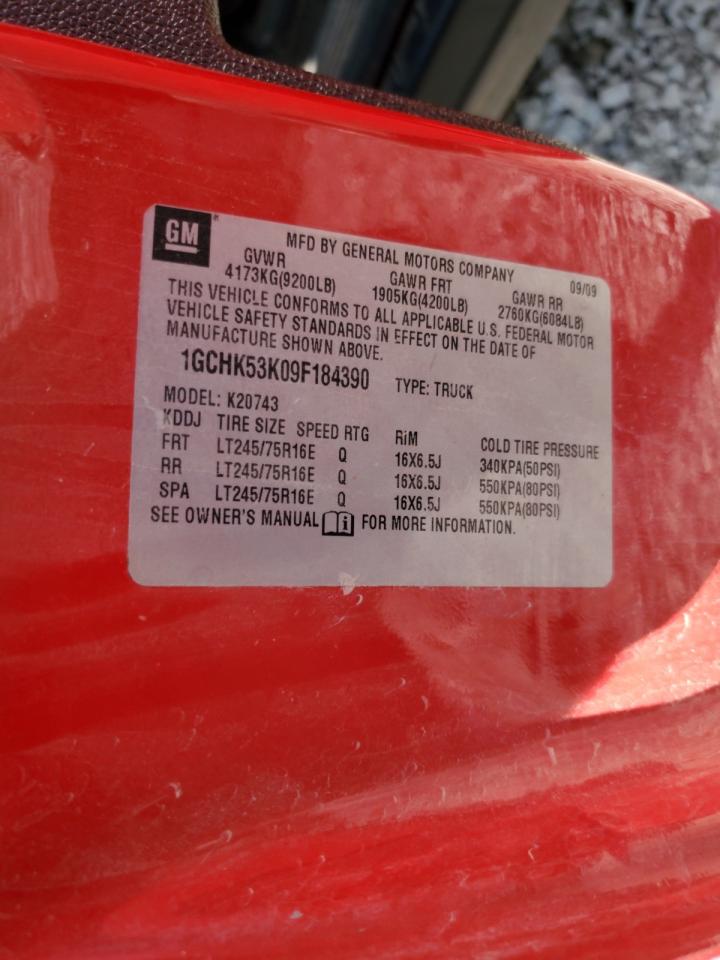 2009 Chevrolet Silverado K2500 Heavy Duty Lt VIN: 1GCHK53K09F184390 Lot: 84476535