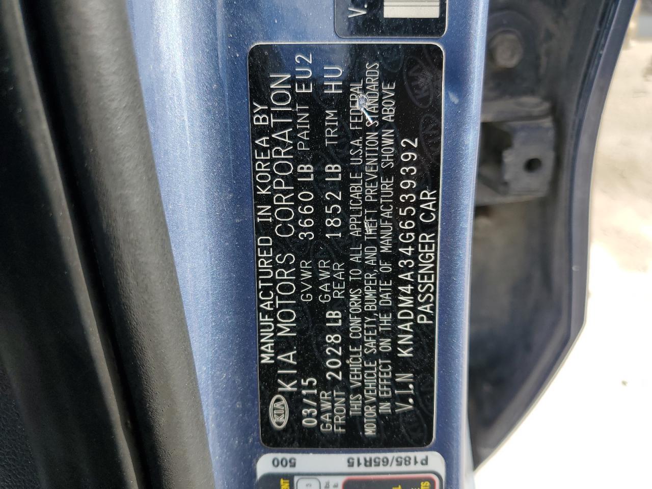 2016 Kia Rio Lx VIN: KNADM4A34G6539392 Lot: 86890905