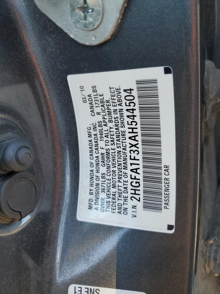 2010 Honda Civic Vp VIN: 2HGFA1F3XAH544504 Lot: 85868435