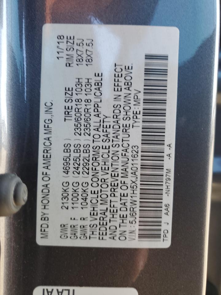 2018 Honda Cr-V Ex VIN: 5J6RW1H5XJA011623 Lot: 86103785