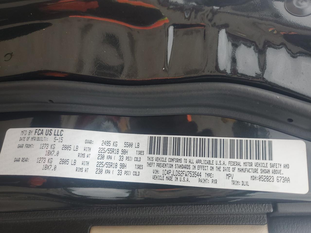 2015 Jeep Cherokee Limited VIN: 1C4PJLDS2FW753544 Lot: 85568285