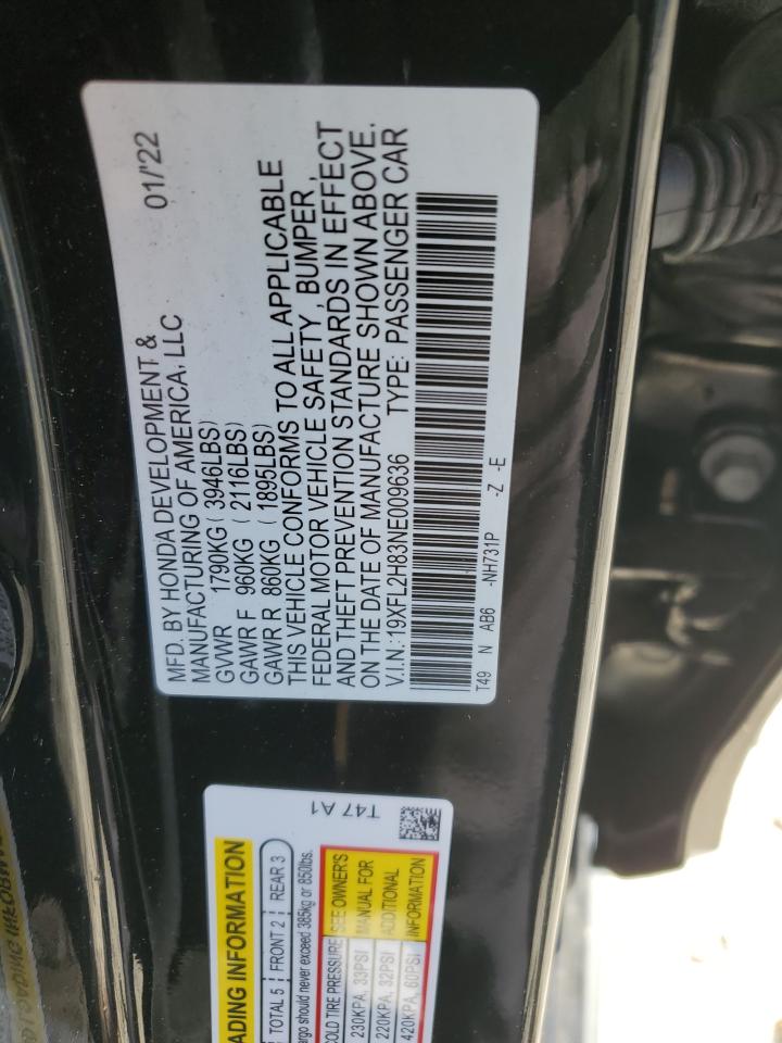 2022 Honda Civic Sport VIN: 19XFL2H83NE009636 Lot: 84854595