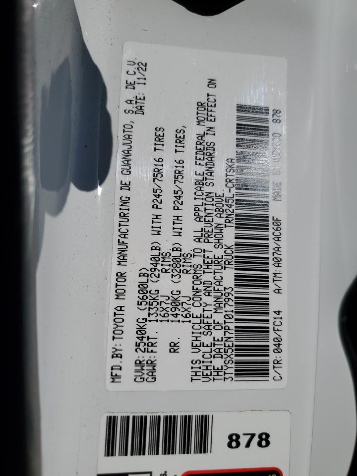 2023 Toyota Tacoma Access Cab VIN: 3TYSX5EN7PT017993 Lot: 82786575