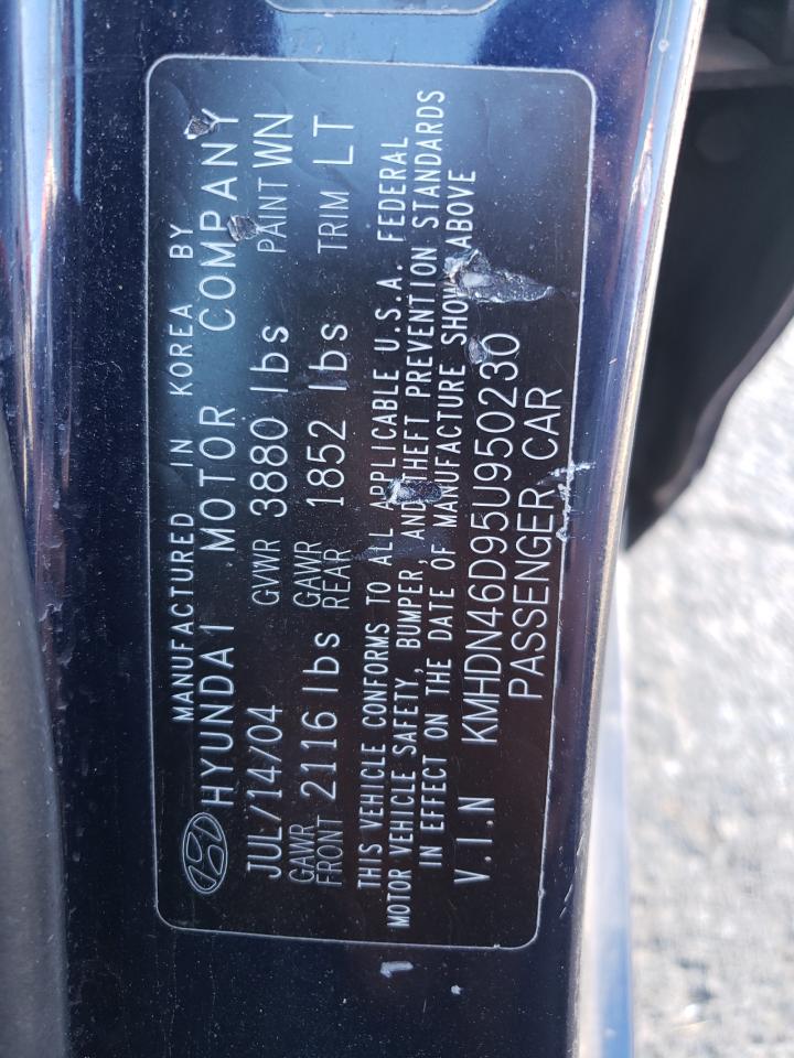 2005 Hyundai Elantra Gls VIN: KMHDN46D95U950230 Lot: 84291545