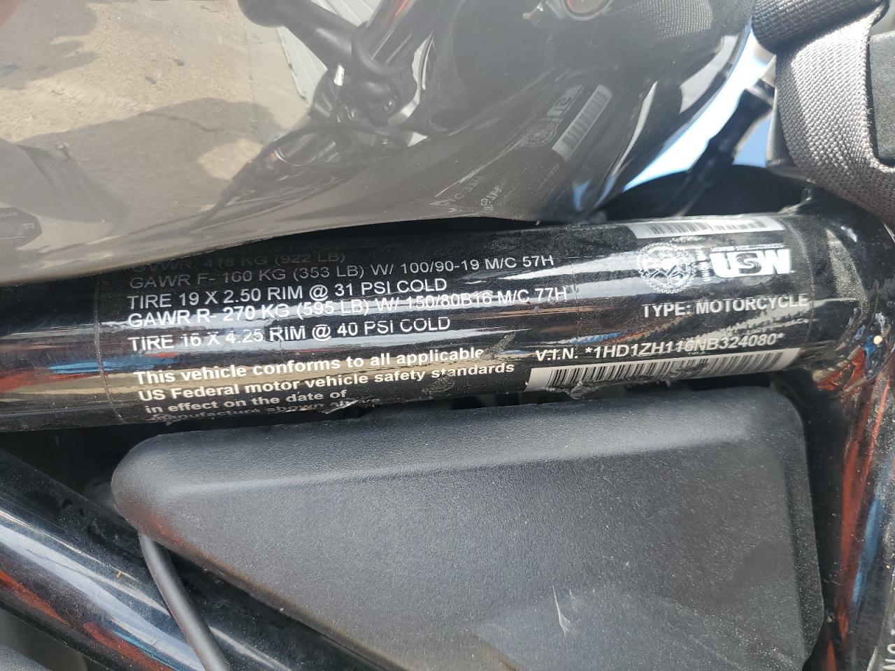 2022 Harley-Davidson Rh975 VIN: 1HD1ZH116NB324080 Lot: 85924365