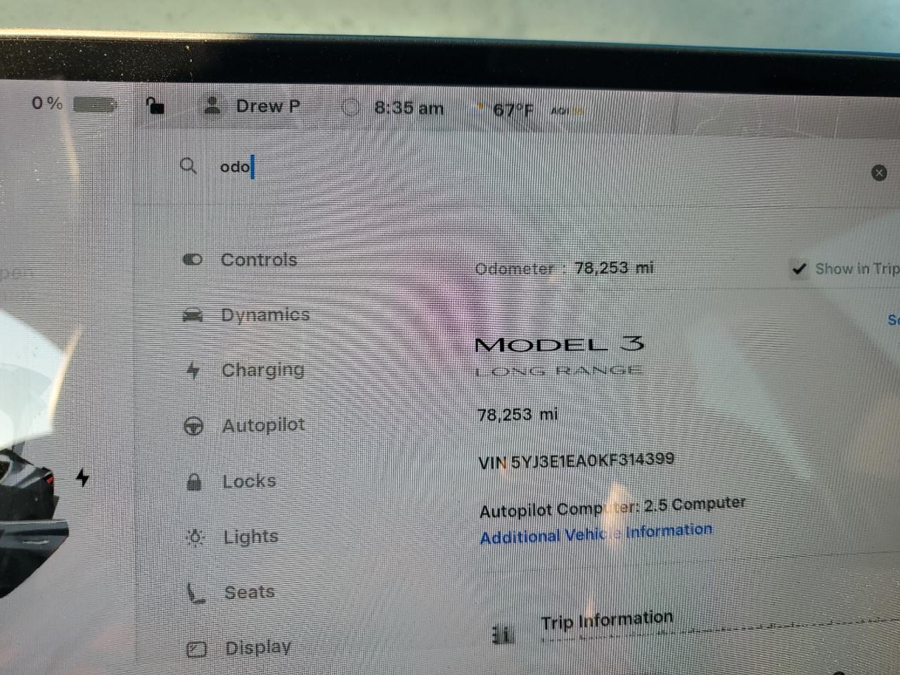 2019 Tesla Model 3 VIN: 5YJ3E1EA0KF314399 Lot: 85319295