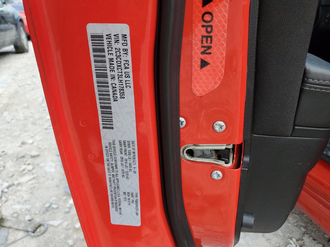 2020 Dodge Charger R/T VIN: 2C3CDXCT3LH178358 Lot: 85918565