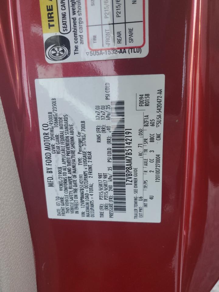 2011 Ford Mustang VIN: 1ZVBP8AM7B5142191 Lot: 82289515