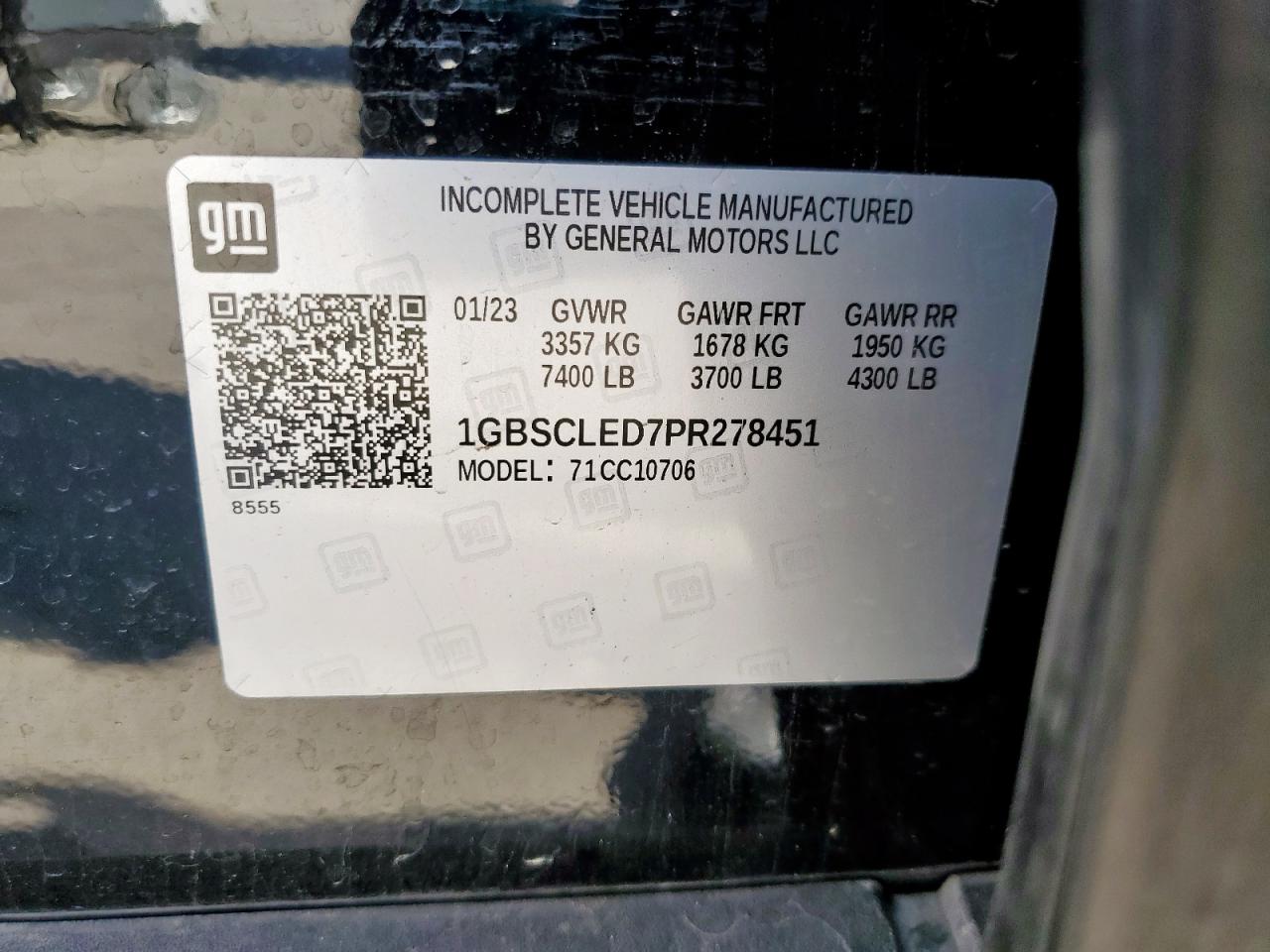 2023 Chevrolet Tahoe C1500 VIN: 1GBSCLED7PR278451 Lot: 85763445