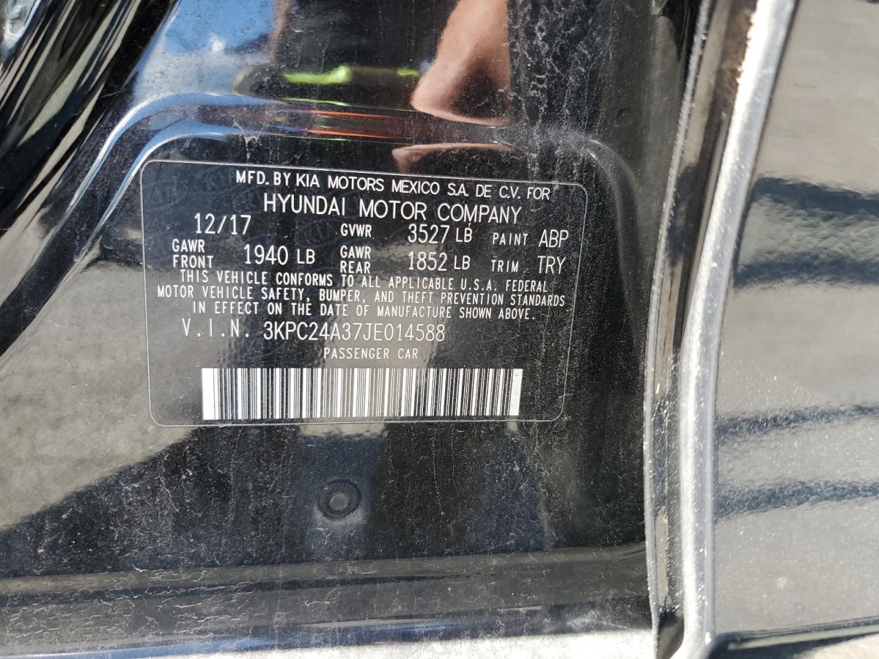 2018 Hyundai Accent Se VIN: 3KPC24A37JE014588 Lot: 82370905