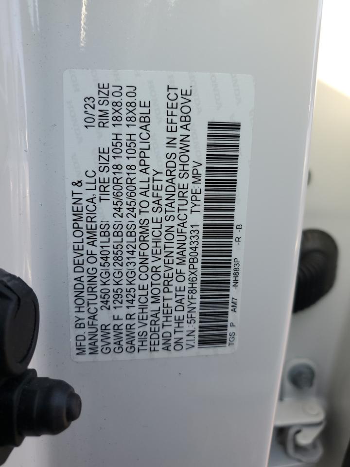 2023 Honda Passport Trail Sport VIN: 5FNYF8H6XPB043331 Lot: 82557825
