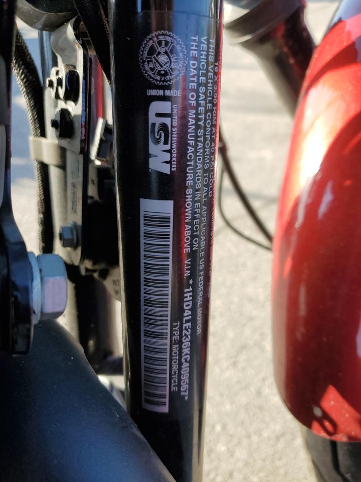 2019 Harley-Davidson Xl883 N VIN: 1HD4LE236KC409567 Lot: 89857075