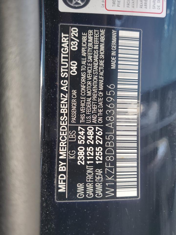 2020 Mercedes-Benz E 350 VIN: W1KZF8DB5LA836956 Lot: 89658875