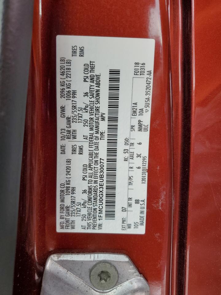 2014 Ford Escape Se VIN: 1FMCU0GX3EUB30077 Lot: 82433725