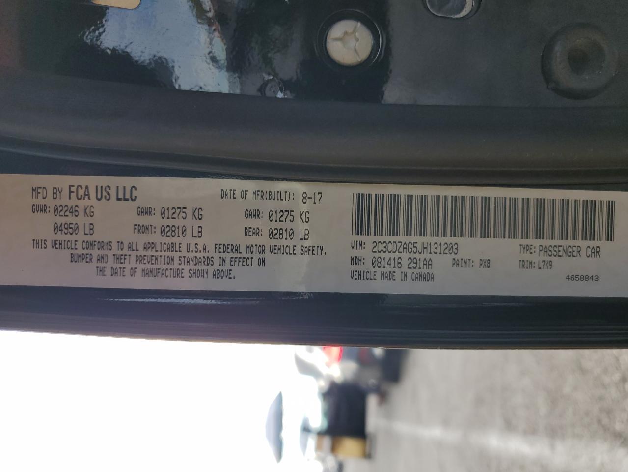 2018 Dodge Challenger Sxt VIN: 2C3CDZAG5JH131203 Lot: 85317585