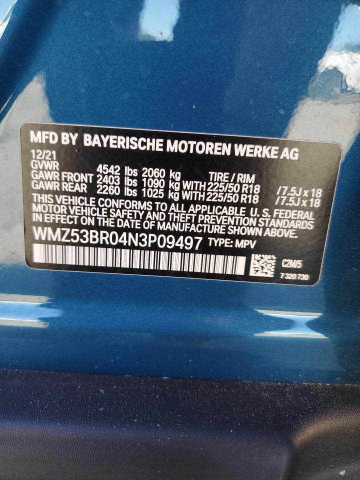 2022 Mini Cooper S Countryman VIN: WMZ53BR04N3P09497 Lot: 89687935