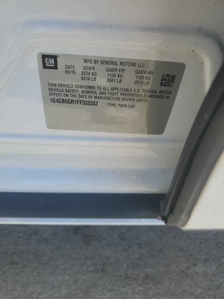 2015 Buick Lacrosse VIN: 1G4GB5GR1FF332332 Lot: 84302305