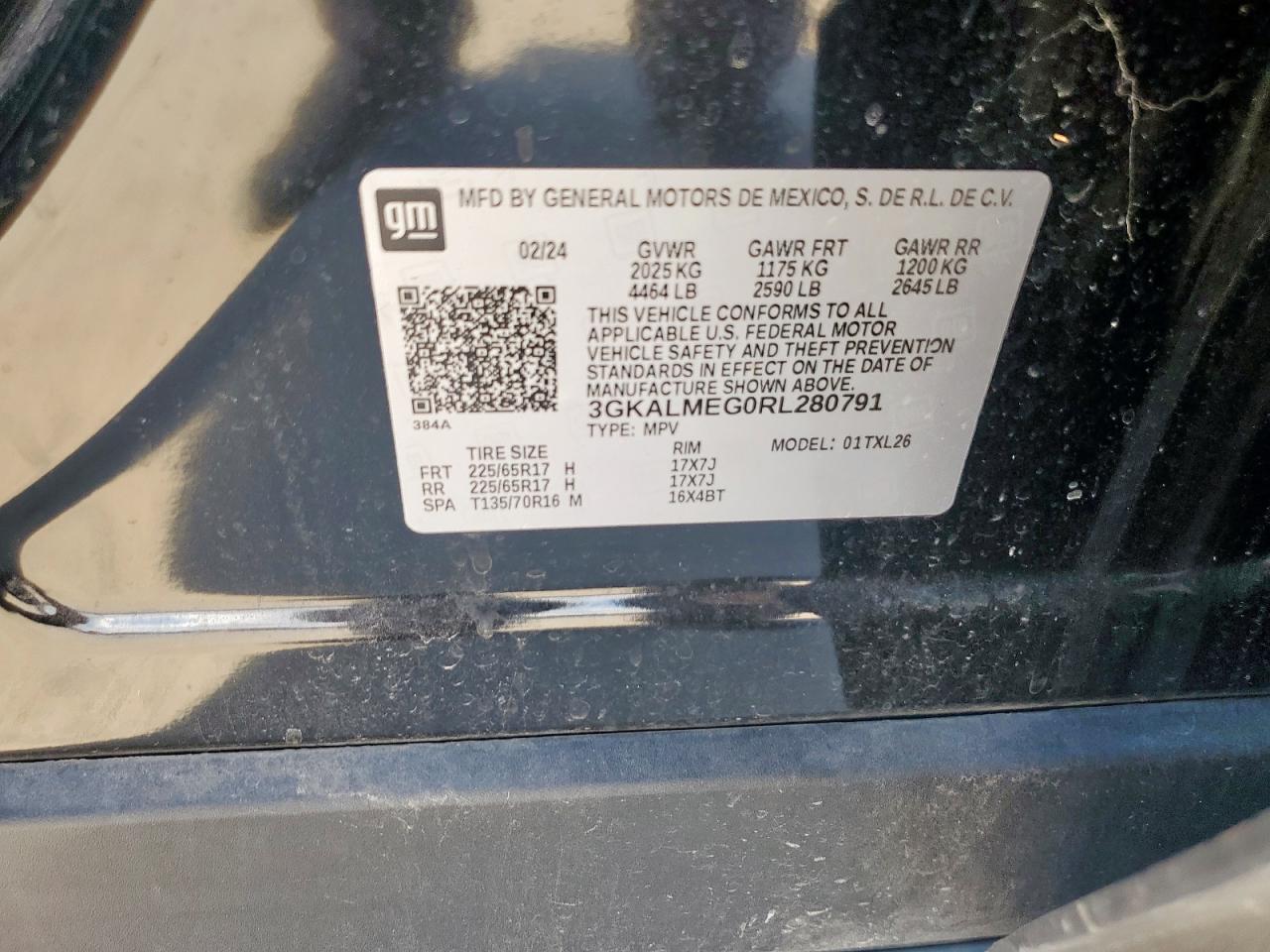 2024 GMC Terrain Sle VIN: 3GKALMEG0RL280791 Lot: 82177025