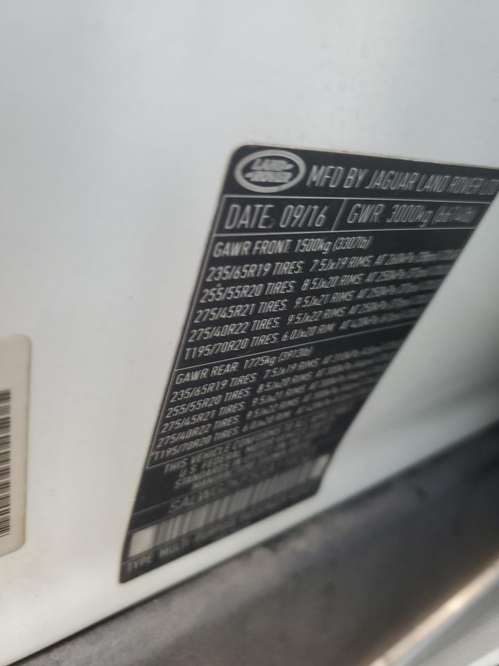 2016 Land Rover Range Rover Sport Se VIN: SALWG2KF5GA118223 Lot: 85584715