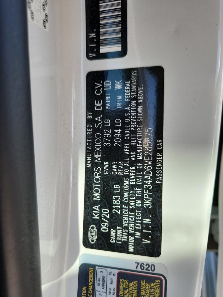 2021 Kia Forte Gt Line VIN: 3KPF34AD6ME285875 Lot: 86711445