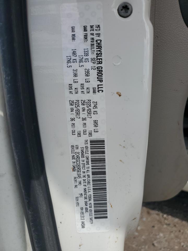 2013 Dodge Grand Caravan Sxt VIN: 2C4RDGCG9DR561645 Lot: 89516965