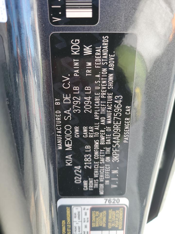 2024 Kia Forte Gt Line VIN: 3KPF54AD9RE759643 Lot: 90741855