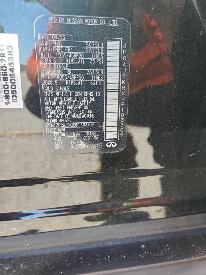 2024 Infiniti Qx55 Essential VIN: 3PCAJ5KRXRF103709 Lot: 90015765