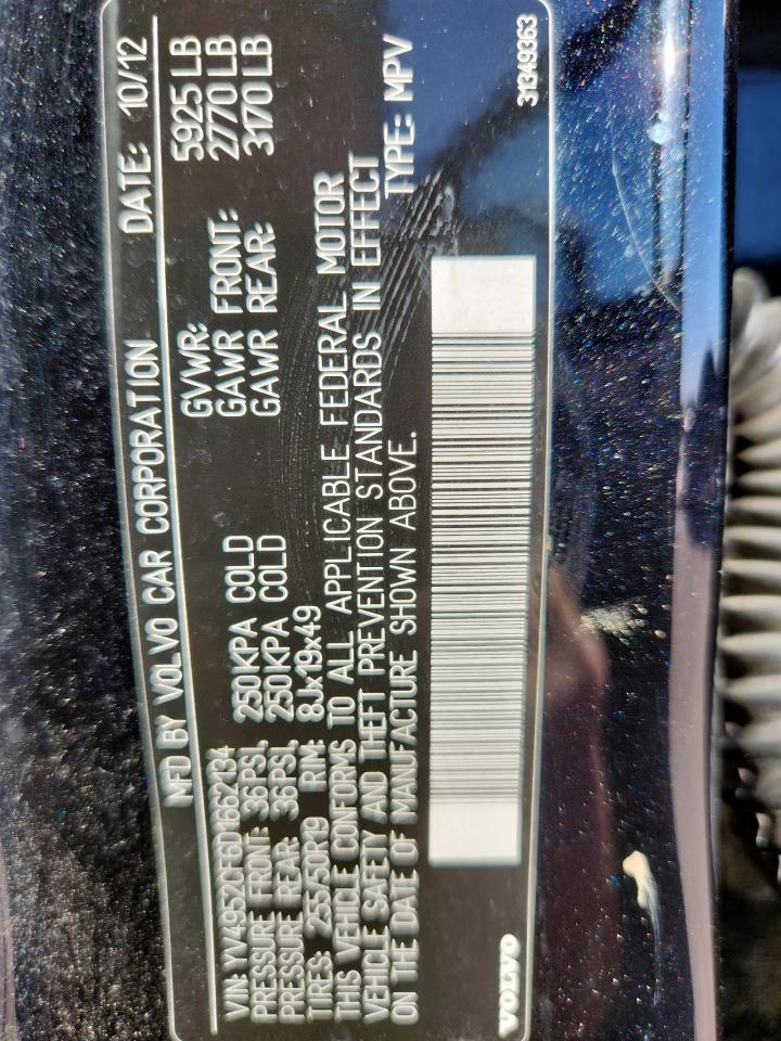 2013 Volvo Xc90 R Design VIN: YV4952CF6D1662134 Lot: 90369065