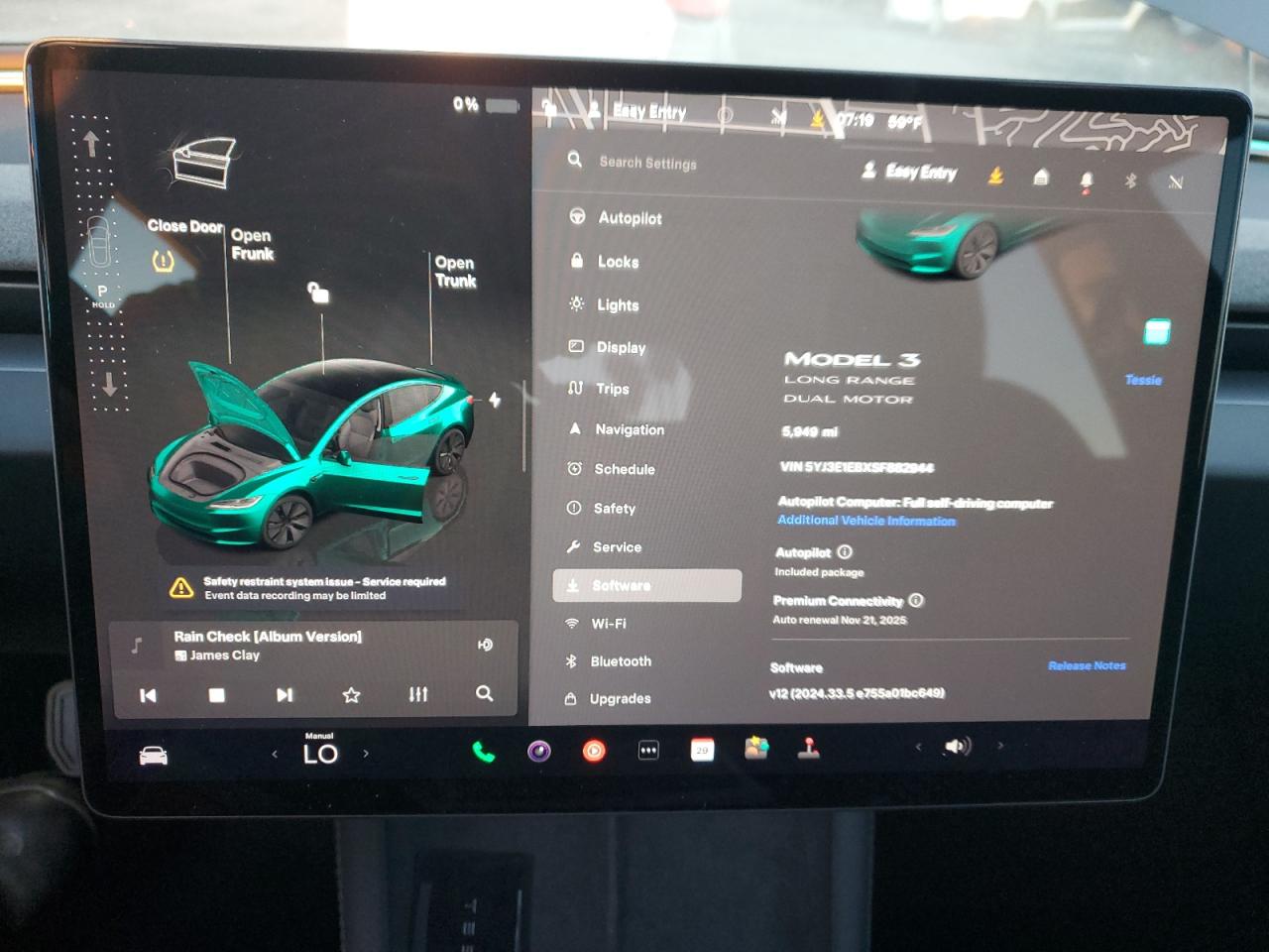 2025 Tesla Model 3 VIN: 5YJ3E1EBXSF882944 Lot: 90316195