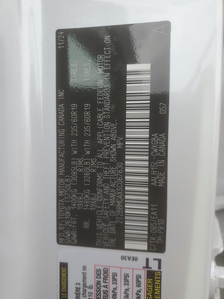 2025 Lexus Rx 350H Base VIN: 2T2BBMCAXSC067630 Lot: 86544835