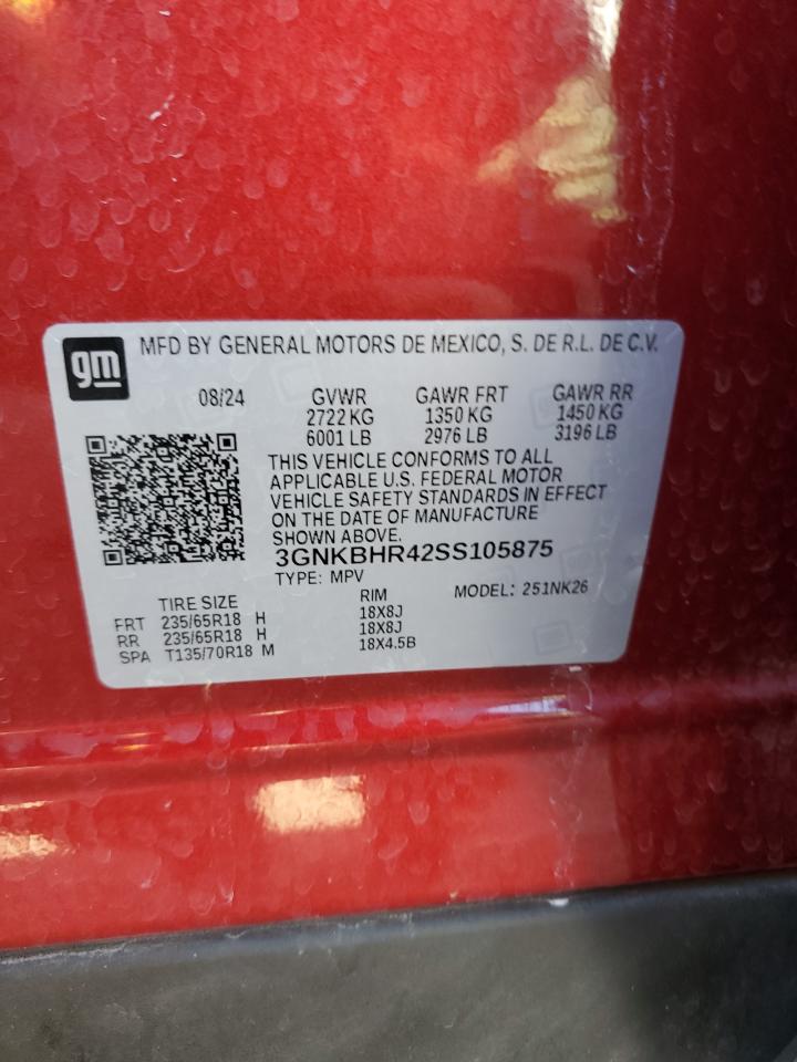 2025 Chevrolet Blazer 2Lt VIN: 3GNKBHR42SS105875 Lot: 86122745