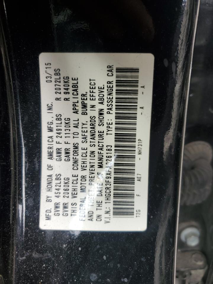 2015 Honda Accord Touring VIN: 1HGCR3F9XFA026183 Lot: 82350285