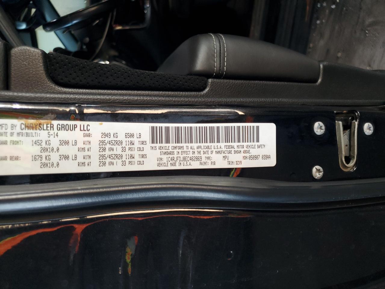 2014 Jeep Grand Cherokee Srt-8 VIN: 1C4RJFDJ8EC462869 Lot: 85174305