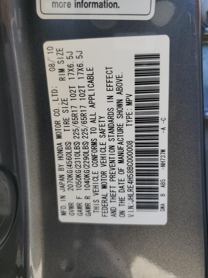 2011 Honda Cr-V Ex VIN: JHLRE4H58BC000008 Lot: 85722695