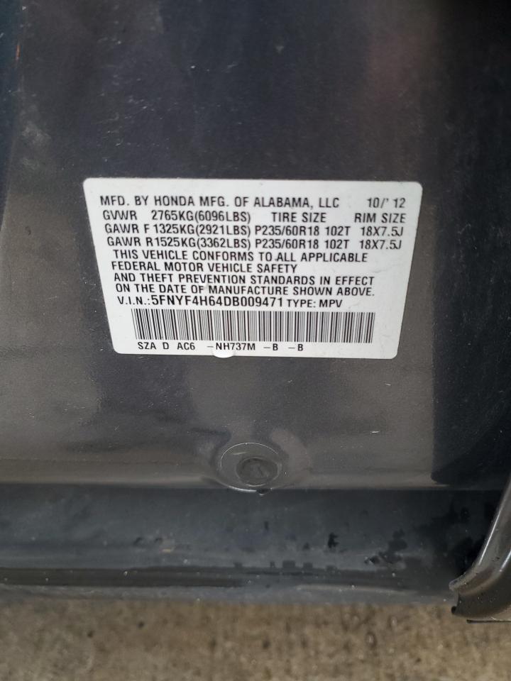 2013 Honda Pilot Exl VIN: 5FNYF4H64DB009471 Lot: 90484185