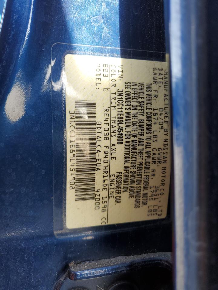 2009 Nissan Versa S VIN: 3N1CC11E89L454908 Lot: 86334145