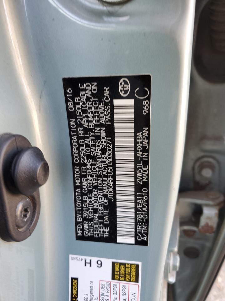 2017 Toyota Prius VIN: JTDKARFU5H3030271 Lot: 90467355