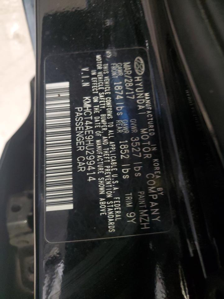 2017 Hyundai Accent Se VIN: KMHCT4AE9HU299414 Lot: 85851455
