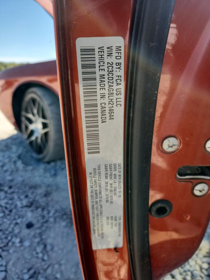 2020 Dodge Challenger Sxt VIN: 2C3CDZAG8LH214644 Lot: 89683835