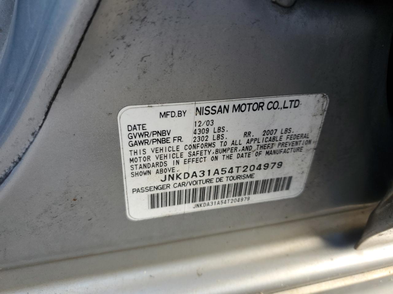 2004 Infiniti I35 VIN: JNKDA31A54T204979 Lot: 82253755