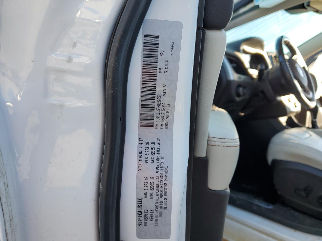 2017 Jeep Cherokee Overland VIN: 1C4PJLJS5HW650853 Lot: 89440435