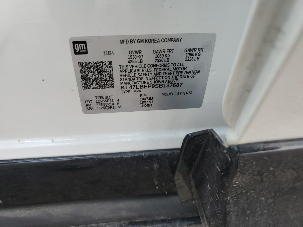 2025 Buick Envista Sport Touring VIN: KL47LBEP9SB137687 Lot: 85956965