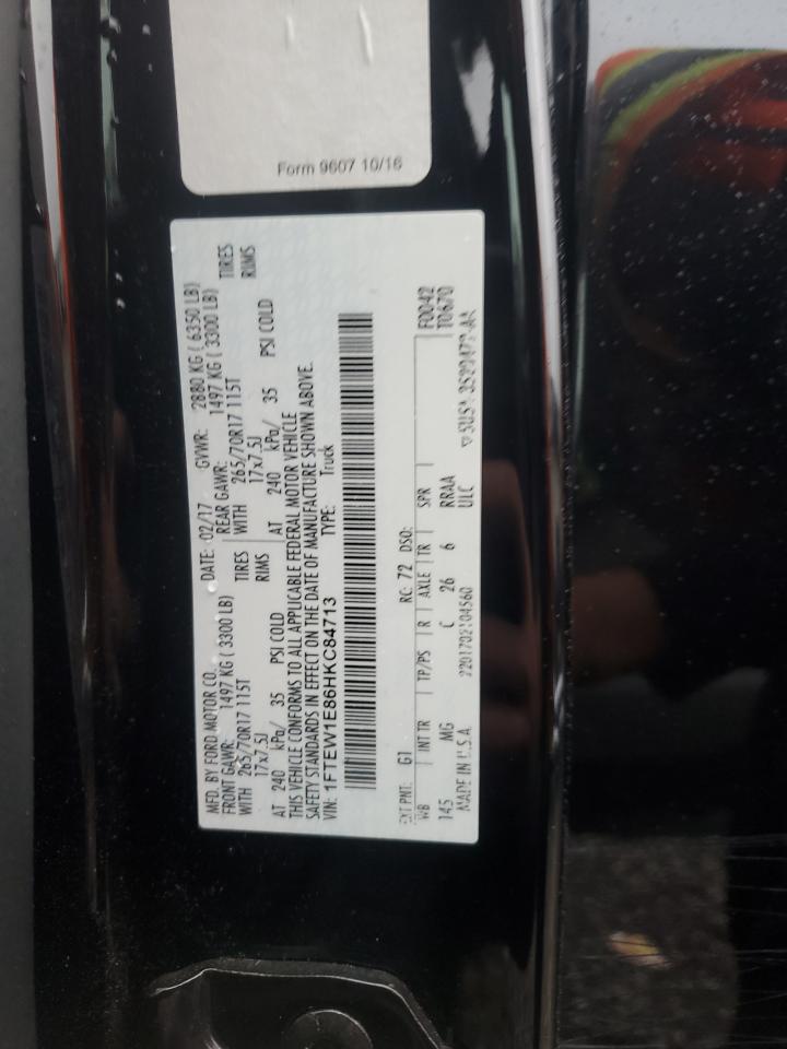 2017 Ford F150 Supercrew VIN: 1FTEW1E86HKC84713 Lot: 89873505