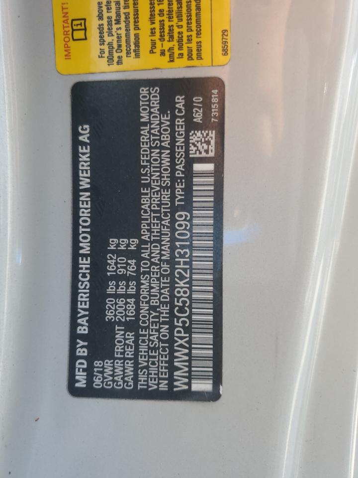 2019 Mini Cooper VIN: WMWXP5C58K2H31099 Lot: 86708435