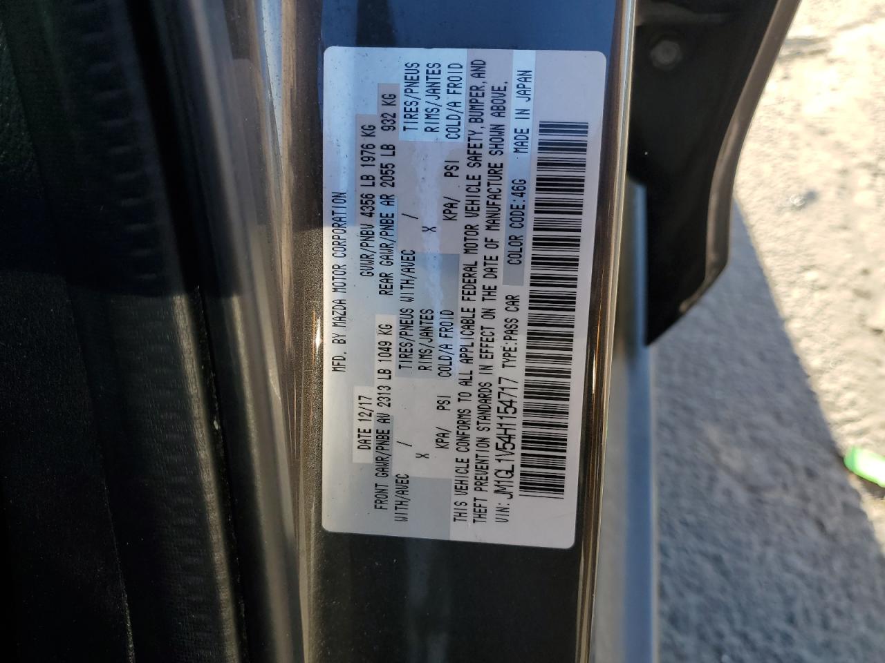 2017 Mazda 6 Touring VIN: JM1GL1V54H1154717 Lot: 90125915