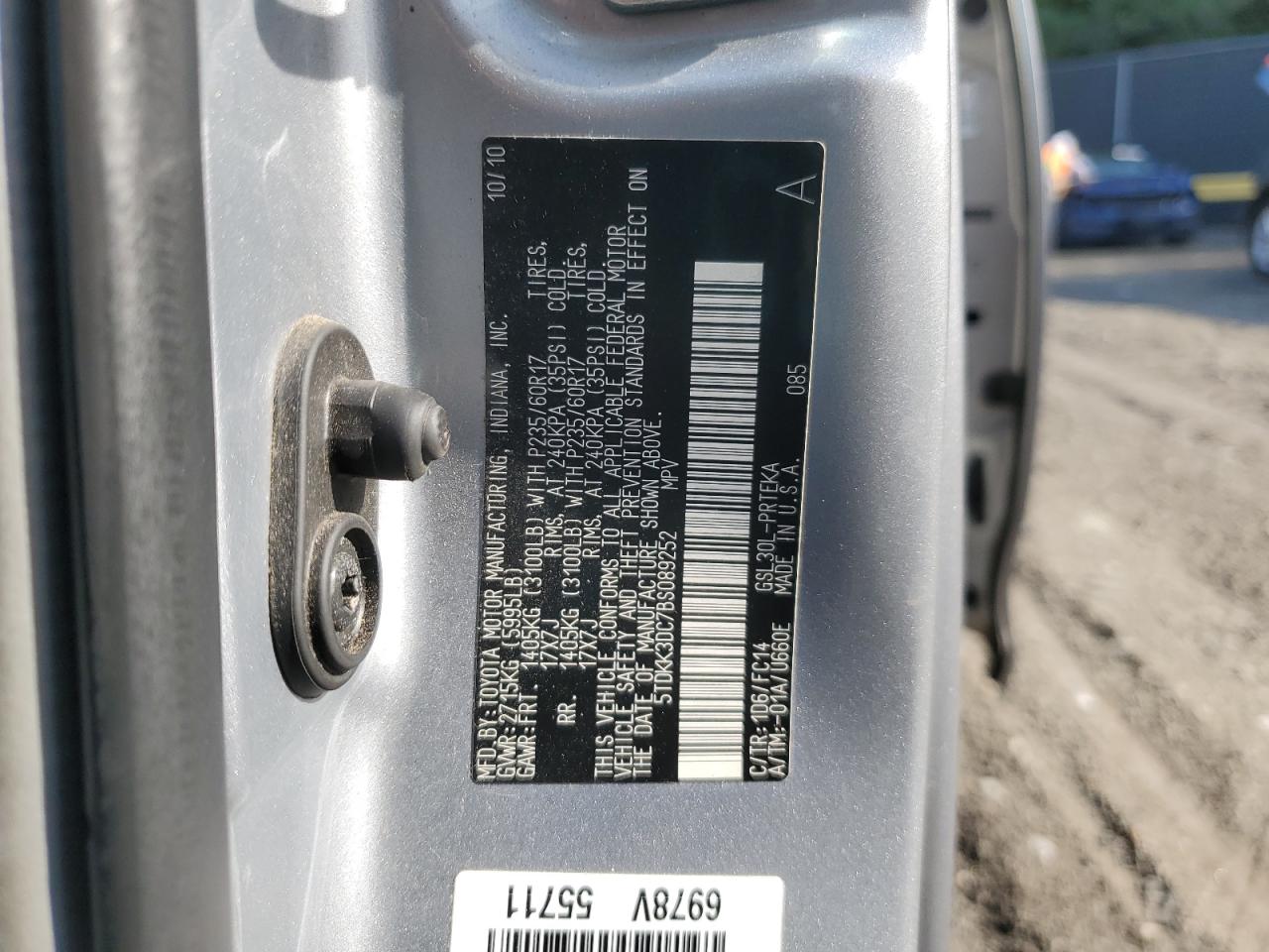 2011 Toyota Sienna Le VIN: 5TDKK3DC7BS089252 Lot: 84197245