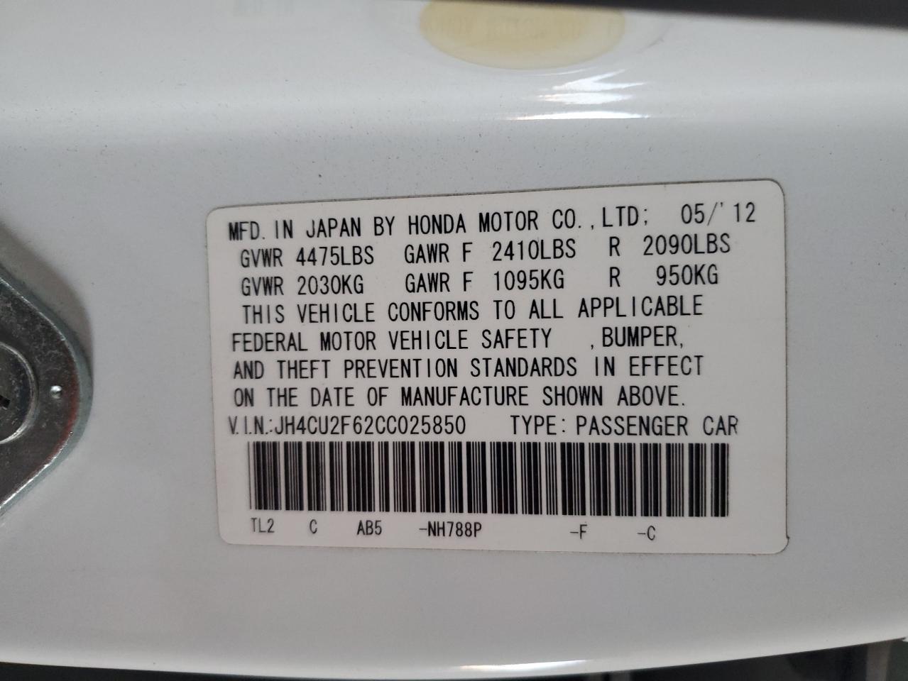 2012 Acura Tsx Tech VIN: JH4CU2F62CC025850 Lot: 90973665
